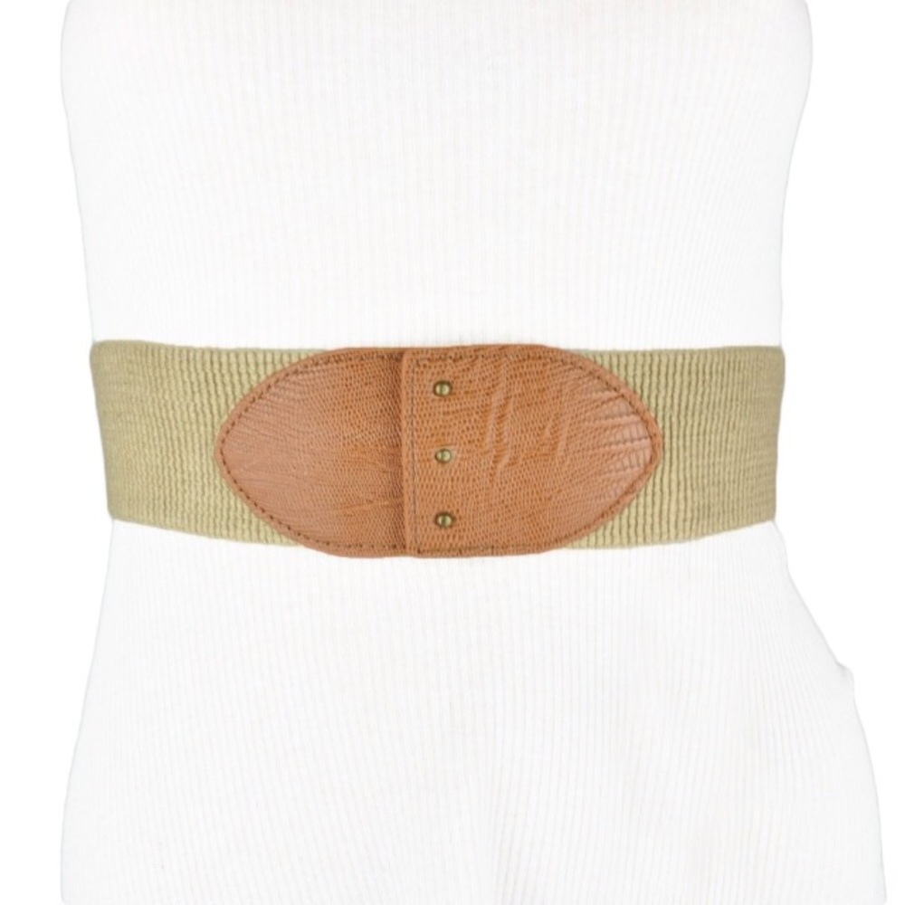 BCBGENERATION WAIST BELT BROWN VEGAN LEATHER FRONT